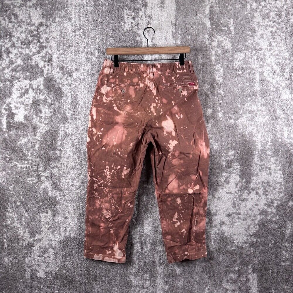 Levi's Pants Medium Womens Chino XX Brown Acid Tie Dye Pull On Canvas Stretch - Picture 2 of 10